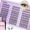 ALICE Wispy Lash Clusters Kit, Natural Lash Extension Kit Cluster Eyelash Extension Kit, 162pcs C Curl 10-14mm Eyelash Clusters with Lash Glue Bond and Seal Tweezers