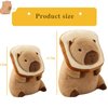 LVQING Cute Capybar Stuffed Animals with Wearable Toast headsetwear Capybar, Gifts for Kids (11 in Bread Capybar)