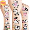 101 PCS Cow Print Farm Animals Temporary Tattoos Themed Birthday Party Decorations Favors Supplies Decor Funny Holy Cow Im One Tattoo Stickers Gifts For Boys Girls Class Prizes Carnival Cartoon