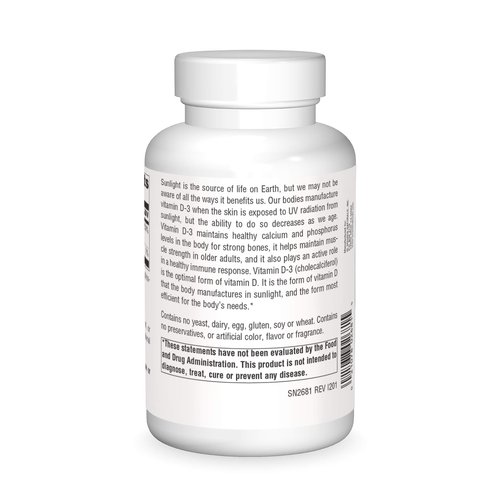 Source Naturals Vitamin D-3, Supports Bone & Immune Health, 2000 iu - 400 Capsules
