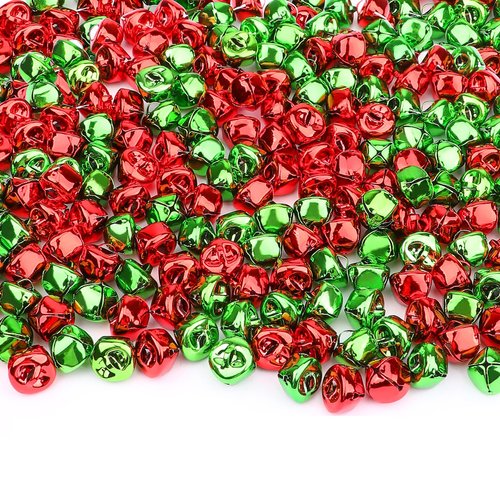 Augshy 200 Pieces Jingle Bells 3/5Inch Craft Bell Bulk for Christmas Home and Pet Decorations Xmas Decor Party Favors Supplies (Red and Green)