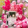 Pink Balloon Arch Garland Kit, Hot Pink Metallic Pink Pastel Pink White Balloons Kit with Confetti Balloons for Girls Kids Birthday Baby Shower Wedding Princess Theme Valentine's Day Party Decor