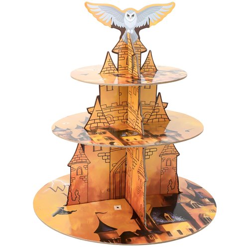 XEFINAL 3-Tier Magical Wizard Cupcake Stand Wizard Birthday Party Cake Stand Halloween School Party Wizard Birthday Party Supplies Gift for Magical Lover (Classic Styles)