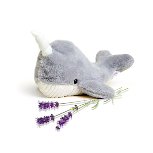 warmies Microwavable & Weighted Stuffed Animals, Narwhal - Heated Stuffed Animal Plushie for Warmth & Comfort - Cute Soft Plush Toys for Adults & Children (Boys, Girls, Babies & Toddlers)