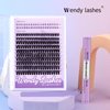 WENDY Lashes Clusters DIY Eyelash Extension Kit - D Curl 40D & Bottom Lashes with Bond and Seal Tweezers Black Cluster Eyelash Extensions Wispy Soft Individual Lashes, Suitable for Beginners, 10-16 MM