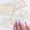 Flywindy 30 Sheets Flower Nail Art Stickers Self-Adhesive Colorful Pegatinas Uñas Small Flower Five Petal Floral Nail Decals Cute Flower Design Nail Stickers for Kids Girls Women DIY Nail Supply