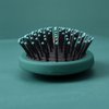 Reazana Detangling Brush Anti-Static Detangler Hair Brushes with Silicone Cushion Base Blow Drying Comb Nylon Bristle Pins Fashion Massage Brush Wet or Dry All Hair Types Styling Dark Green (Oval)