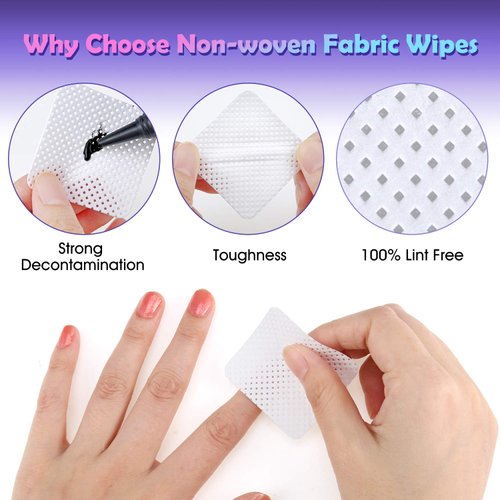 400 Pieces Nail Art Polish Wipes Eyelash Glue Cleaner Glue Wiping Cloth Non-woven Fabric Wipes Removal Tool for Eyelash Extension Glue and Nail Polish Bottle