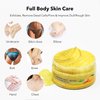 Turmeric Vitamin C Facial Scrub Exfoliator for Black Pore Deep Cleaning, Body Scrub Exfoliator for Butt Acne/Back Excess Sebum/Oil/Inner Thigh/Elbow/Foot Dead Skin Cell/Ingrown Hair, Body Care-7.06 OZ