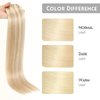 Doupor Clip in Hair Extensions Real Human Hair,Highlight Bleach Blonde Remy Human Hair Seamless Clip in Hair Extensions Soft Natural Clip ins for women,8pcs 100g 18inch