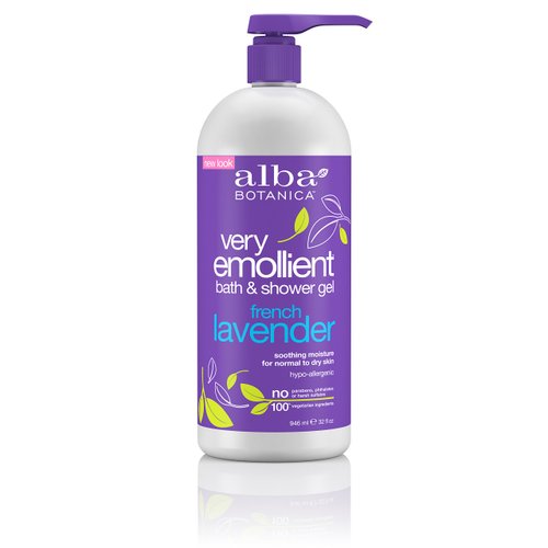 Alba Botanica Very Emollient, French Lavender Bath and Shower Gel, 32 Fluid Ounce