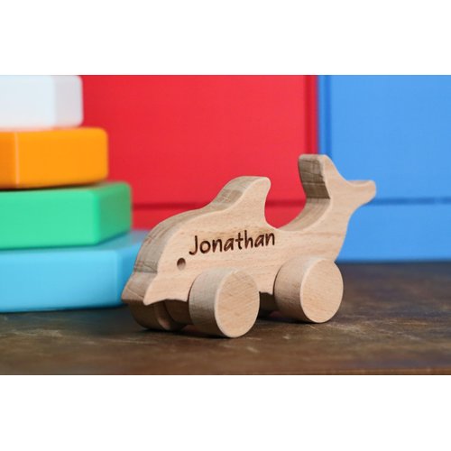 Wooden Puppy Dog Push Toy, Waldorf and Montessori Animal Toy, Personalized Toy Gift, Gift for Baby Shower, Wooden Toy, Personalized