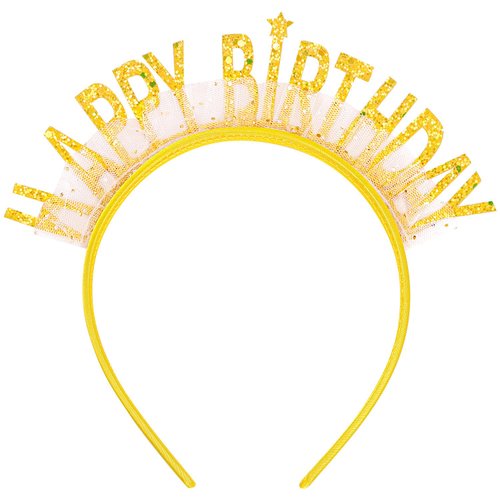 Aprince Gold Birthday Headband Birthday Crown Birthday Tiara Happy Birthday Headband Party Decorations Birthday Crown for Girls