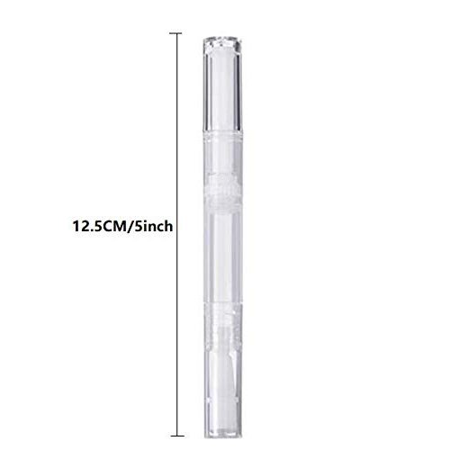 DNHCLL 3 Pack 3 ml Transparent Twist Pens Empty Nail Oil Pen with Brush Tip, Cosmetic Lip Gloss Container Applicators Eyelash Growth Liquid Tube With 3 Pack Funnels for Women Female Girls