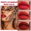 AMY'S DIARY 3Pcs Bright Red Matte Liquid Lipstick Sets, Lip Stain Long Lasting 24 Waterproof Lip Gloss Gift Set Matt Makeup for Women Lippies (05)
