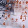 8PCS Christmas Nail Art Stickers Decals 3D Glitter Christmas Nail Stickers Gingerbread Man Elk Snowflake Nail Art Design Xmas Nail Decals Santa Claus Snowman Manicure Supplies for Nail Art Decorations