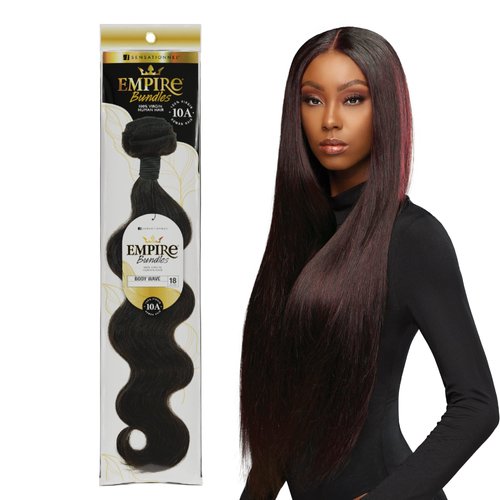 Sensationnel Virgin Human Hair Weave Empire Bundle 10A Body Wave (10-26") (20 inch, NATURAL/BLACK)