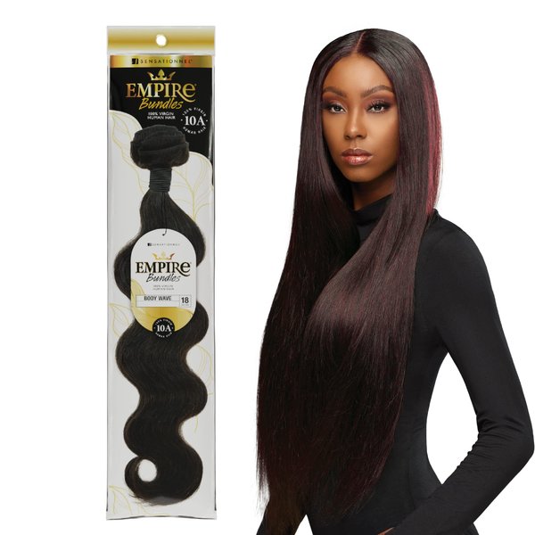 Sensationnel Virgin Human Hair Weave Empire Bundle 10A Body Wave (10-26") (20 inch, NATURAL/BLACK)