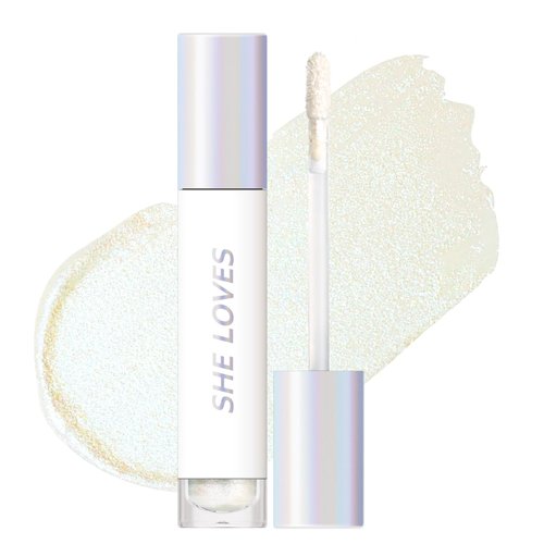 Erinde Liquid Glitter Eyeshadow, Shimmer Metallic Eye Shadow Makeup, Waterproof Eye Brightener Highlighter Makeup, Quick Drying, High Pigmented, Smudge-Proof, Vegan & Cruelty-Free, 01#