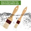 Pastry Brush-Basting Brush for Cooking,2 Pc Boar Bristles Food Brush for BBQ,Beech Wooden Handle Butter Brush for Baking/Spreading Marinade/Sauce/Oil/Egg/Kitchen Brushes for Cooking(1 &1 1/2 inch)