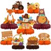 9PCS Premium Fall & Thanksgiving Party Decorations Set - Autumn Honeycomb Centerpieces, Table Toppers - Ideal as Fall Classroom Decorations, Thanksgiving Birthday Supplies & Autumn Party Decorations