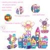 ASOK 3D Castle Magnetic Building Tiles 160pcs Development & Educational Magnetic Blocks Toys for Boys and Girls Ages 3 4 5 6 7 8 Years Old Macaron Color Learning Toys Gifts for Children Kids