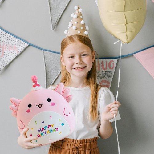 Gudisi Axolotl Plush Adorable Axolotl Stuffed Animals Soft Birthday Gift Axolotl Plushies Pillow Decor for Kids Boys Girls Pink 8 inch