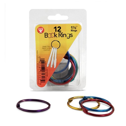 Hygloss Products, Inc 61313 Hygloss Products Book Rings, 1 1/2 inch, Assorted Colors