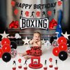 Boxing Birthday Party Decorations Wrestling Birthday Party Supplies Fight Sports Theme Birthday Supplies Boxing Birthday Banner Garland Wrestling Cake Topper Champion Balloons