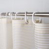 MORNITE Stall Shower Curtain Tan for Bathroom, Gold Brown White Neutral Stripes Cloth Fabric Set with 6 Hooks, 36" W×72" H Inch