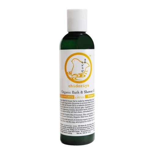 Chidoriya Organic Sweet Orange Bath and Shower Gel with Aloe Vera and Essential Oils, Aromatherap...