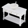 Baosity 1/12 Scale Basin Sink,Mini House Bathroom Furniture Sink,Wash Basin Cabinet for Doll House Furniture Model Bathroom Kitchen Decoration Accessories