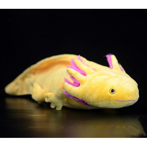 ZHONGXIN MADE Axolotl Plush - Yellow Axolotl Stuffed Animal, Realistic 20" Cute Ambystoma Creepy Amphibians Plush Toys, Unique Plush Gift Collection for Kids