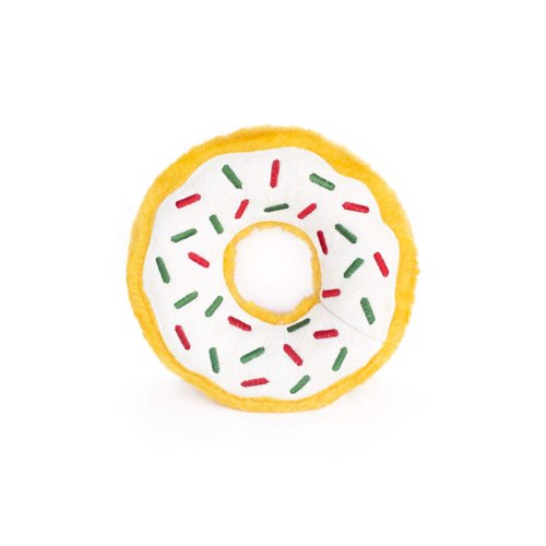 ZippyPaws Original Donutz Christmas Dog Toy - Plush Squeaky Holiday Dog Gifts for Small & Medium Puppy Dogs, Interactive Hide & Seek Stocking Stuffers for Pets - Peppermint, Original