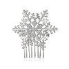 EVER FAITH Snowflake Hair Comb Winter Party Headpiece Accessory Crystal Snowflake Hair Side Comb Christmas Jewelry Gifts for Women White Silver-Tone