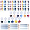 10 Set 12 Colors Washable Acrylic Paint Strips Kit for Kids with 20 Pcs Painting Brushes Totally 140 Pcs Mini Acrylic Paint Set for Kid Adult Arts and Crafts, Classroom Painting Supplies Christmas Gift(140)