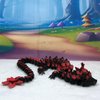 3D Printed Black Cherry Blossom Dragon, Articulated 12" Black Dragon, Fidget ADHD Autism Toy, Executive Home Desk Toy BLK-DR (Black and Red)