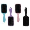 Nora Ross Boar Bristle & Nylon Paddle Hair Brush for Women with Fine, Thin & Thick Hair | Detangling, Shine Enhancing Hair Brush (Black)