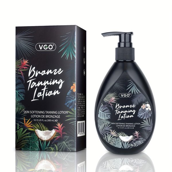 VGO Coconut Surge Natural Bronzer Tanning Lotion Cruelty Free, Gluten Free, Mineral Oil Free, DHA Free for All skin type, 300 ml / 10.15 oz