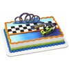 DecoSet® Hot Wheels Drift Birthday Cake Decorations, 2-Piece Topper with Race Car and 3D Racetrack Plaque, Create Action-Packed Racing Cakes for Birthdays and Parties