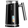 Huogary Milk Frother, Milk Steamer for Milk Foam & Hot Milk(4.5oz/10.5oz), Electric Milk Frother and Warmer for Homemade Coffee, 120V (Black)