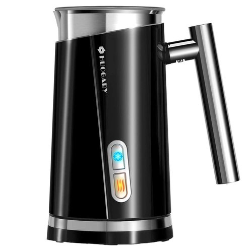 Huogary Milk Frother, Milk Steamer for Milk Foam & Hot Milk(4.5oz/10.5oz), Electric Milk Frother and Warmer for Homemade Coffee, 120V (Black)