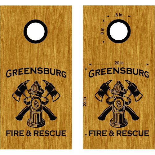 Fireman Cornhole Decals Fire Fighter Department Cornhole Board Decals Stickers - Bean Bag Toss - Vinyl Stickers - Comes With Rings - Bean Baggo Decals 2