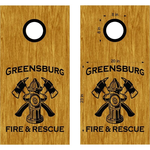 Fireman Cornhole Decals Fire Fighter Department Cornhole Board Decals Stickers - Bean Bag Toss - Vinyl Stickers - Comes With Rings - Bean Baggo Decals 2