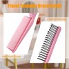 Qjaiune 6PCS Travel Foldable Brush Comb Portable Folding Comb, Anti-Static Hair Comb Mini Pocket Comb, Double Headed Hair Brush Hairdressing Tools Plastic Folding Comb for Men Women (Pink)