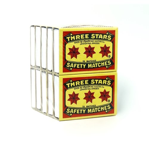 Swedish Match, Three Stars Safety Matches, 10 pack