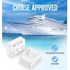 Cruise Power Strip Foldable Non Surge Protector with USB C Outlets 3.4A Total, Multi Plug Wall Socket, Cruise Essentials Accessories Must-Haves for Travel Ship, Home, Japan Applicable