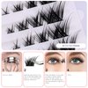 Bluesmurfs Individual Lashes Wispy Cat Eye Lashes DIY Lash Extensions 80pcs Clusters Lashes 8-16MM Fluffy Volume Fox Eye Eyelashes Clusters
