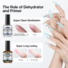 Morovan Professional Natural Nail Prep Dehydrate and Acid-Free Primer, Dehydrator for Acrylic and Gel Nail Polish, Non Acid Primer for UV Gels Fast Dry Superior Bonding Agent Gift Box Set