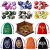 Grajar DND Dice Set, 42 Pcs Role Playing Dice Set with 6 Colorful Animal Pattern Dice Bag and PU Leather and Velvet dice Tray for Dungeons and Dragons D&D RPG MTG Table Games Mixed White